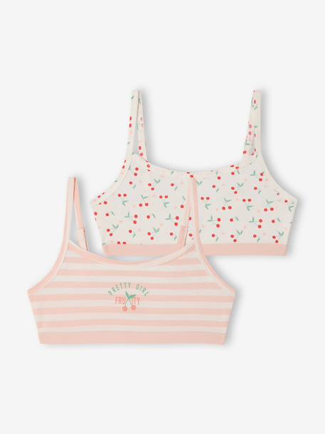Fille-Lot 2 brassières coton bio