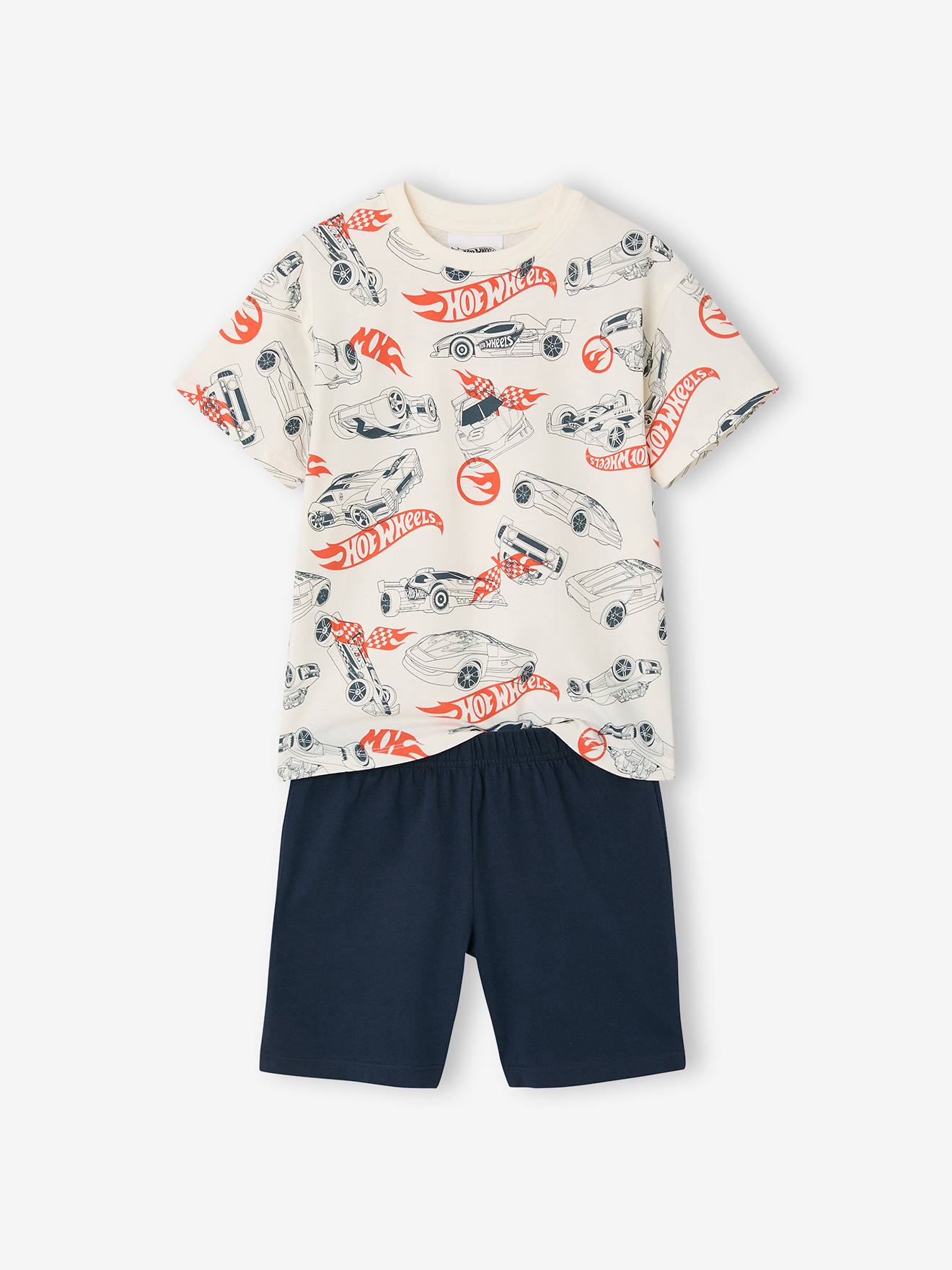 Pyjashort garçon Hot Wheels écru