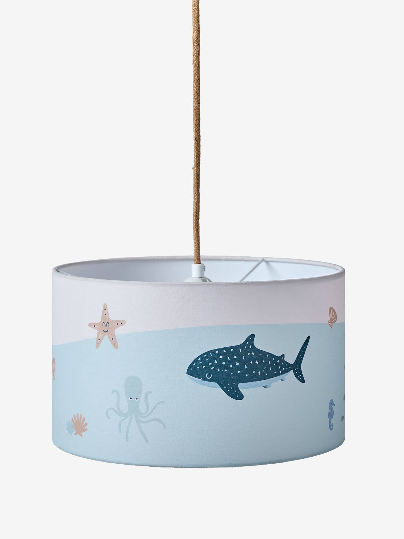 Abat-jour animaux marins bleu imprimé (Vertbaudet) - Image 1