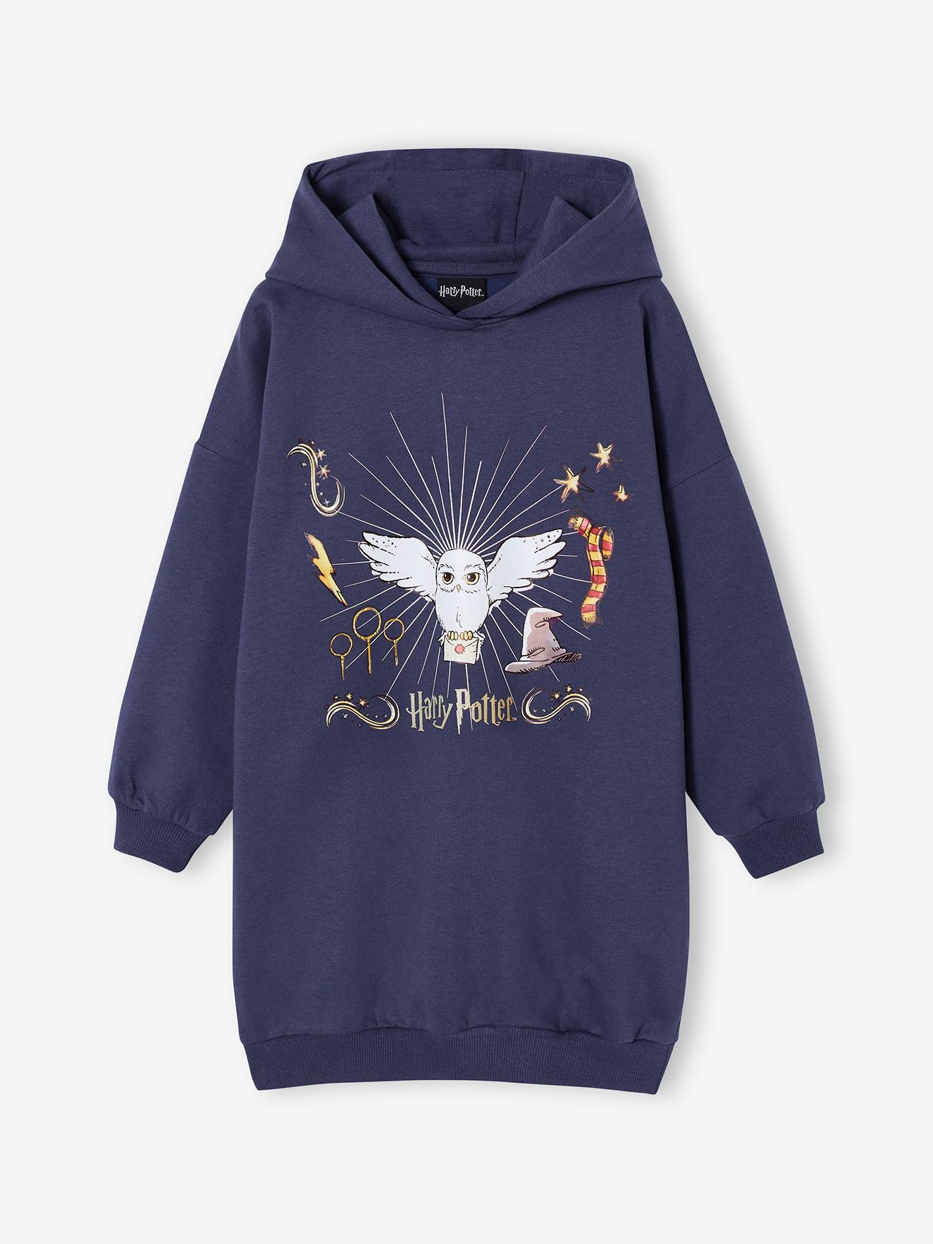 Robe sweat à capuche fille Harry Potter bleu nuit