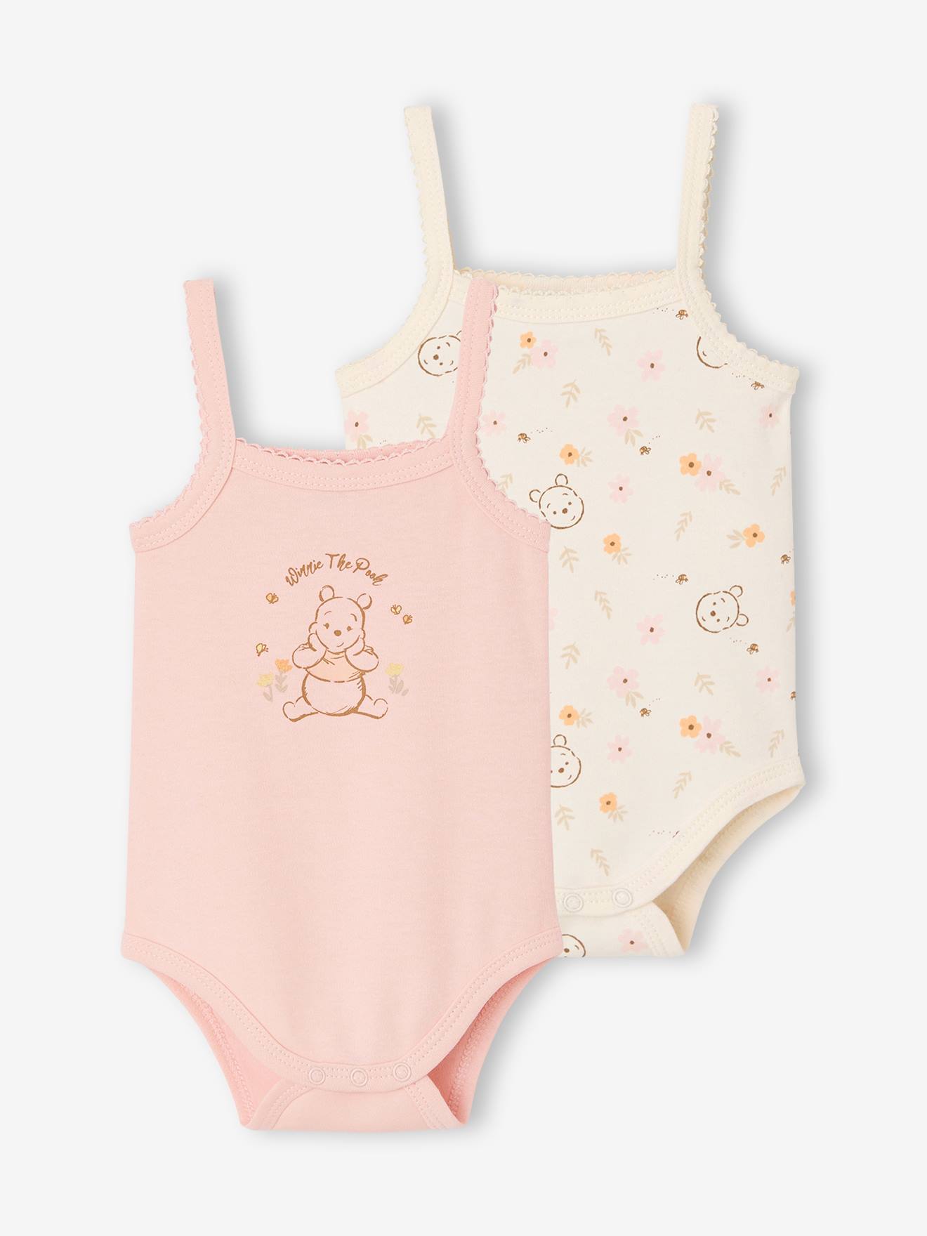 Lot de 2 bodies sans manches Winnie l'Ourson rose pâle