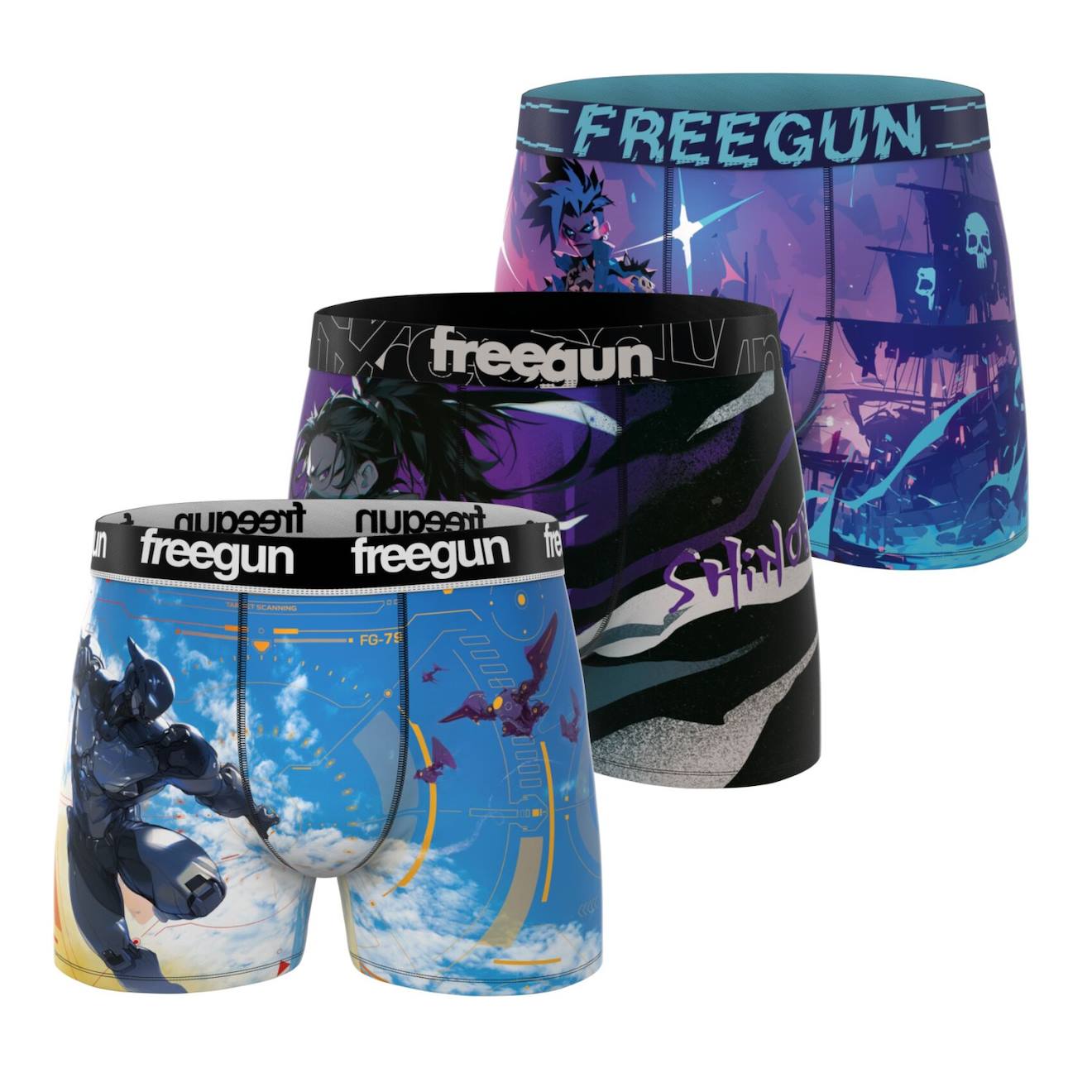 Lot De 3 Boxers Heroes Turquoise/violet/noir/blanc