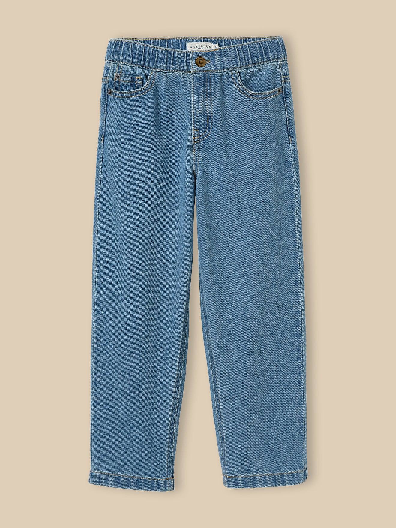 Pantalon relax garçon denim stone