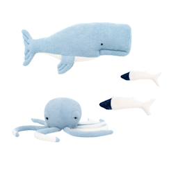 Linge de maison et décoration-Décoration-Objet déco-Lot 4 animaux océan pieuvre + béluga + poissons