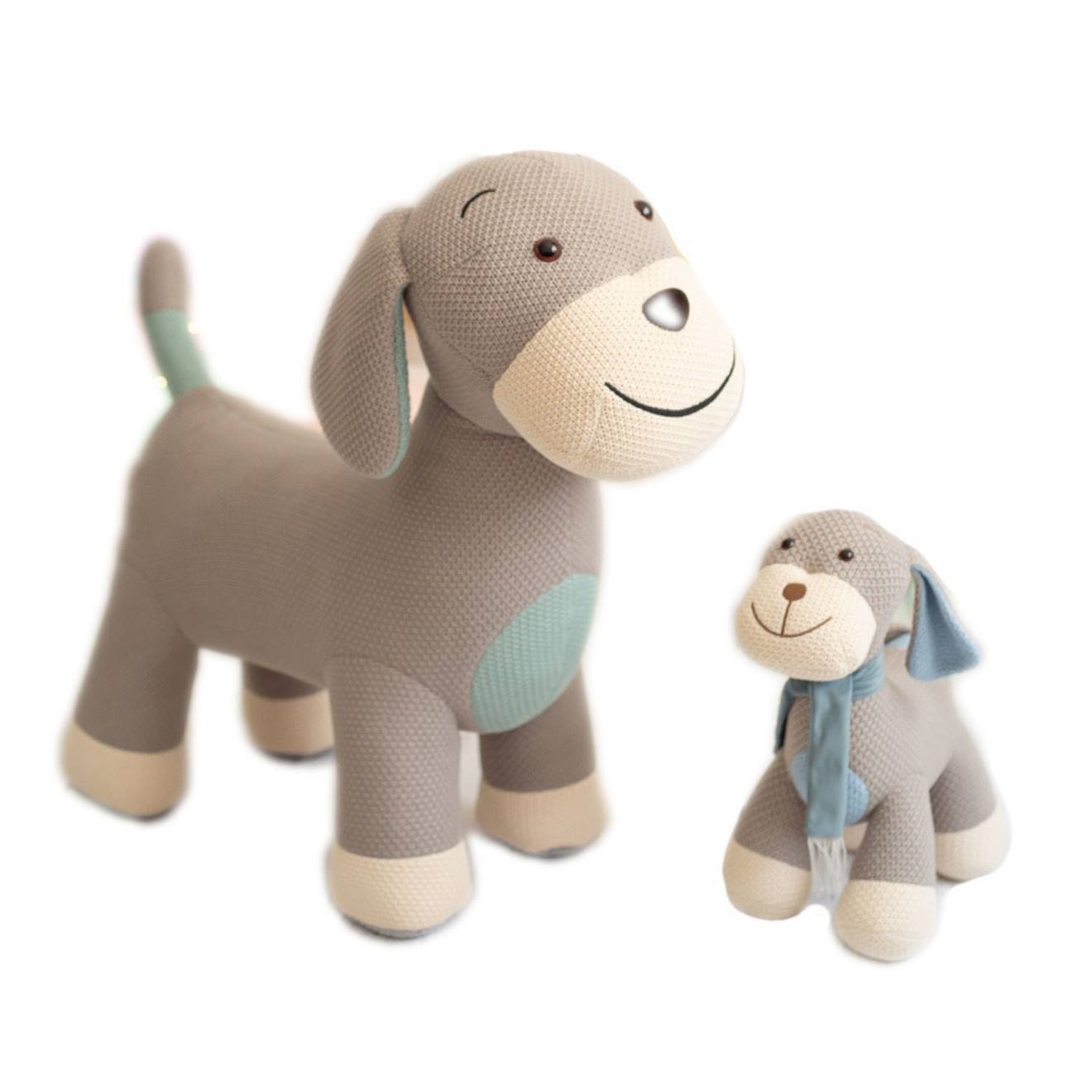 Lot 2 Peluches Chien Cocker Coton Grey And Blue — photo 1/4