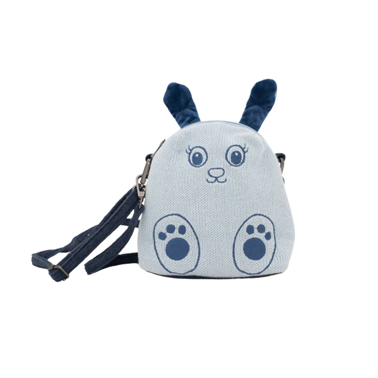 Sac Bandoulière Ourson En Coton Doux Blue