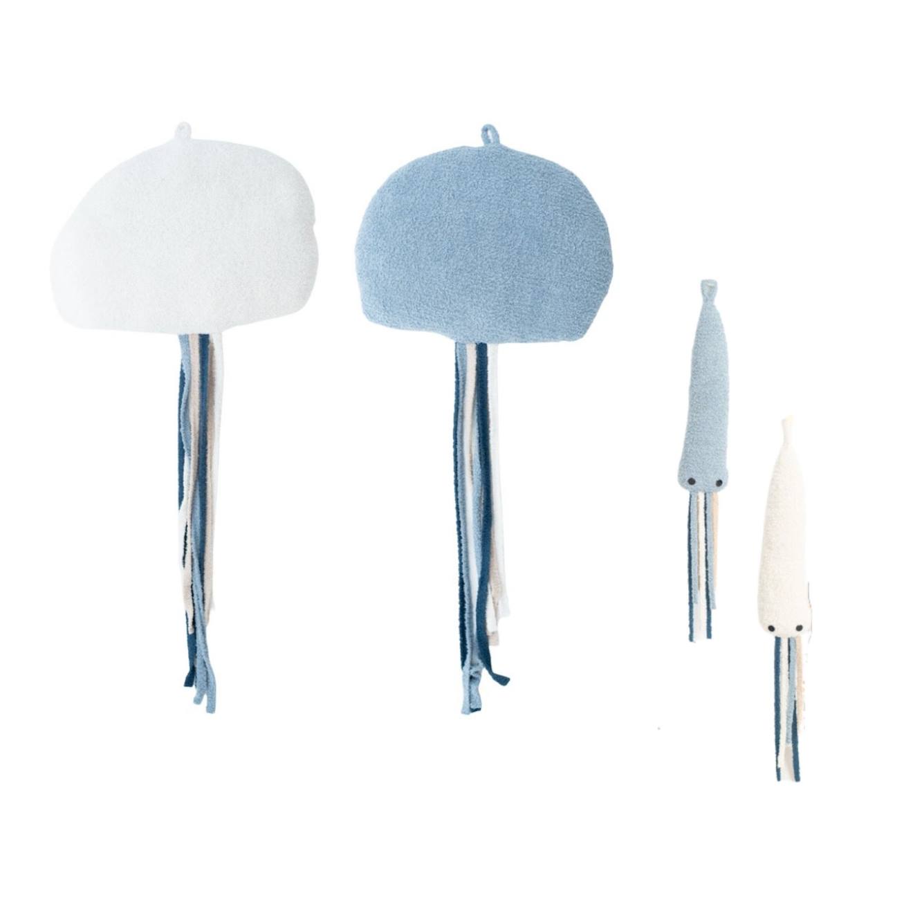 Lot 4 Animaux Océan Méduses + Mini Pulpes Blue And White Lot 4 Animaux Océan Méduses + Mini Pulpes Blue And White