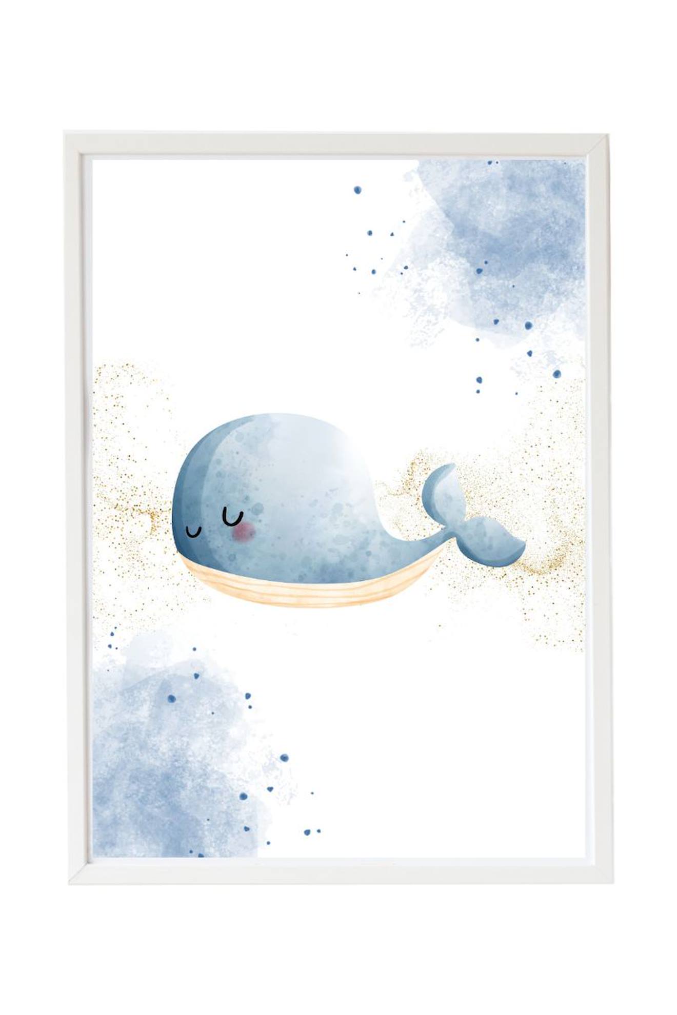 Cadre Mural Enfant Baleine Douce Multi Coloured