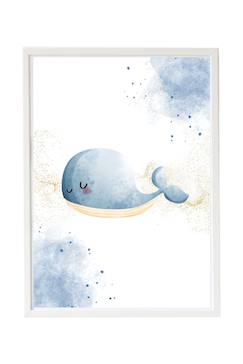 Cadre mural enfant baleine douce  - vertbaudet enfant