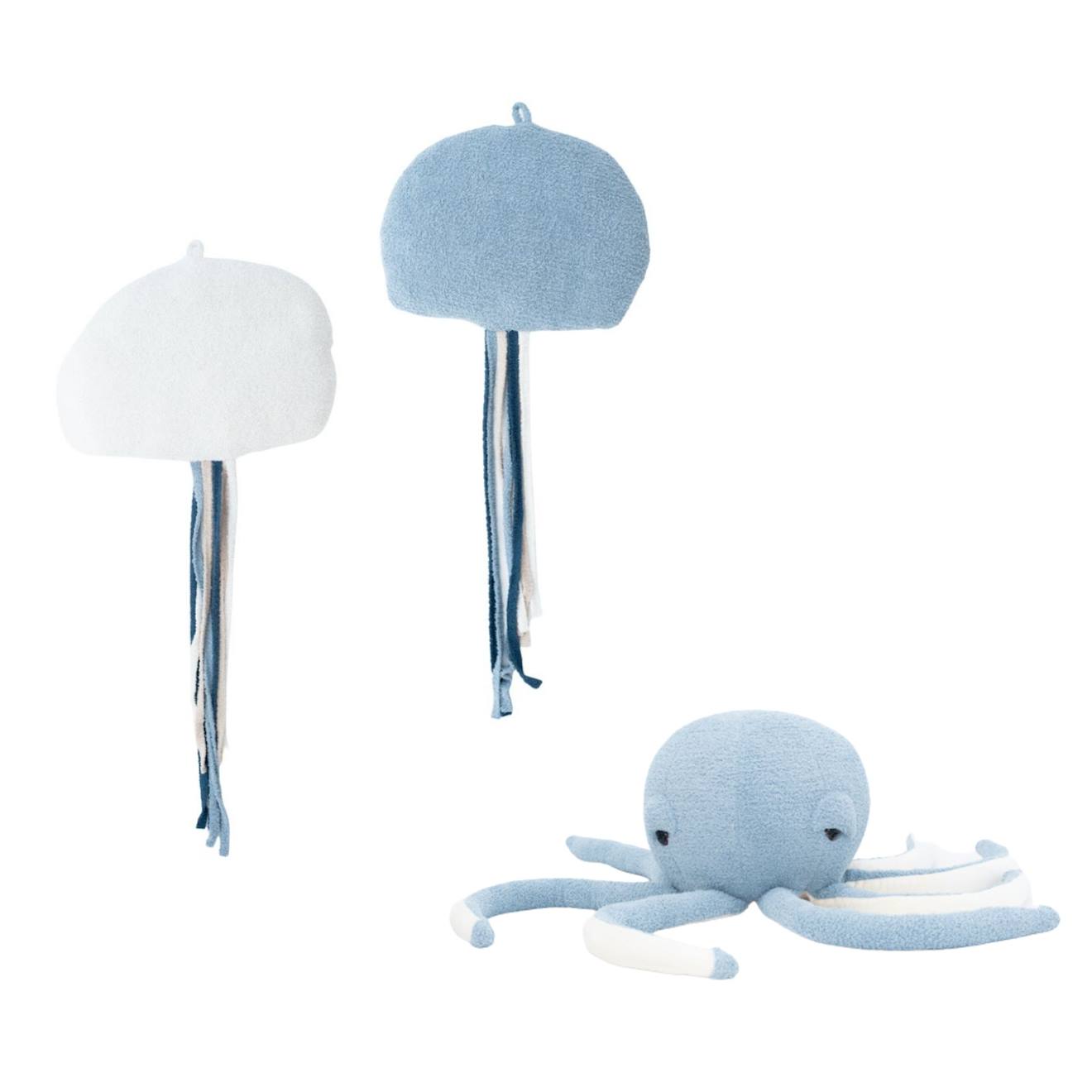 Lot 3 Animaux Océan Pieuvre + Méduses Blue And White Lot 3 Animaux Océan Pieuvre + Méduses Blue And White