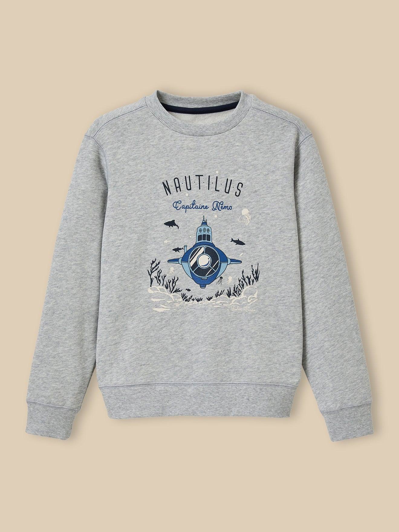 Sweat Enfant Collection Jules Verne - Coton Biologique Gris Chine 28 €