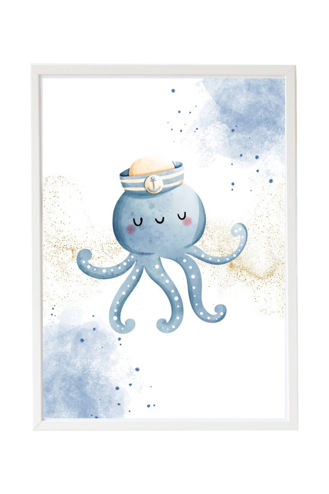 Cadre Mural Enfant Poulpe Marin Multi Coloured