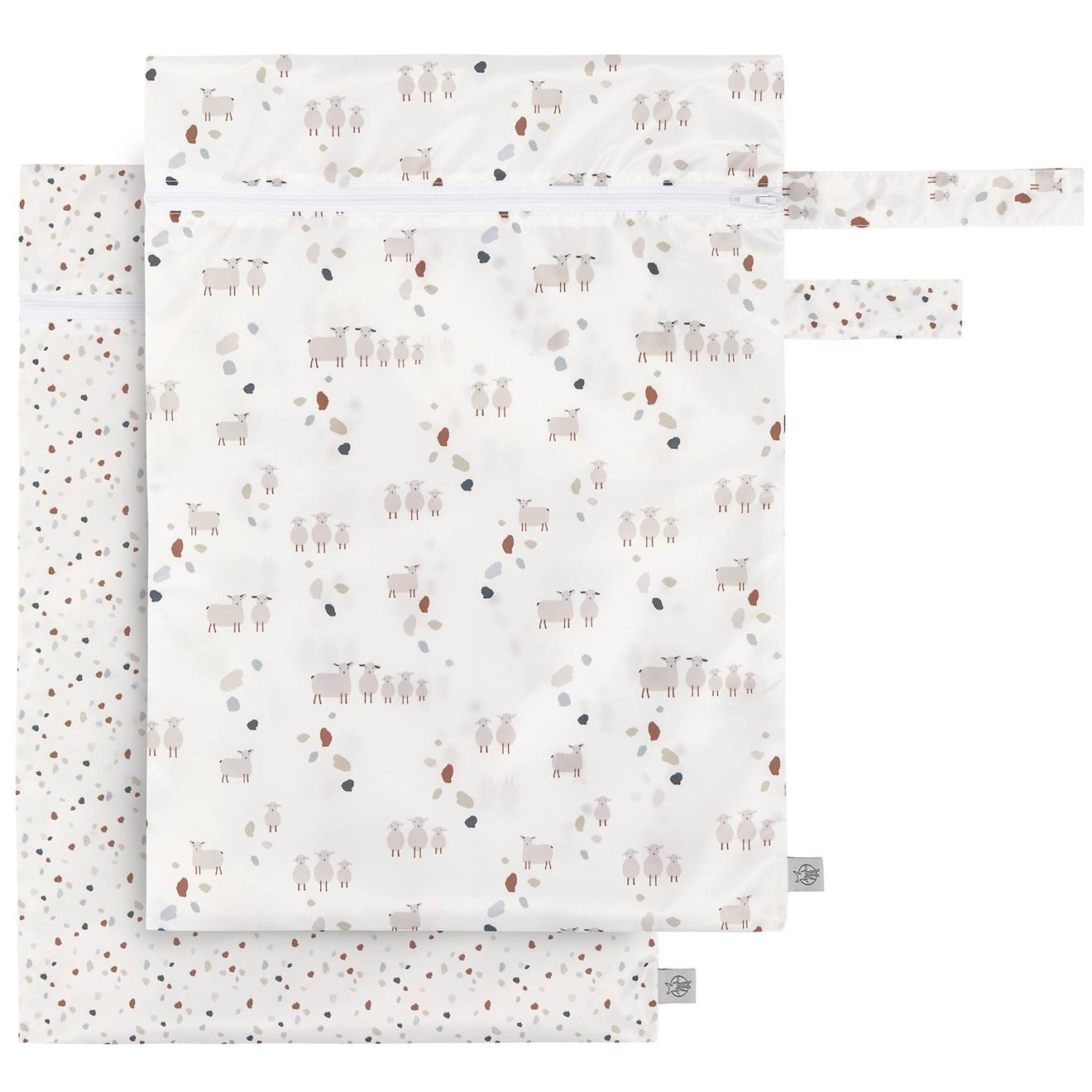 Sac À Couches Imperméable Tiny Farmer Pois Et Mouton Blanc, Bleu, Beige (Lassig) - Couverture