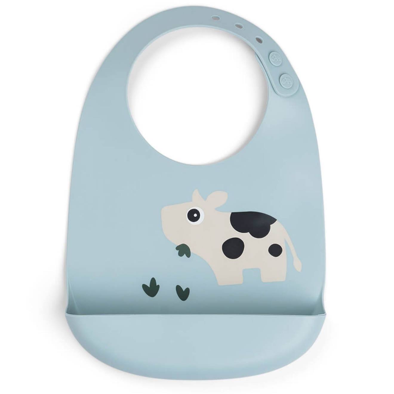 Bavoir Silicone Bleu