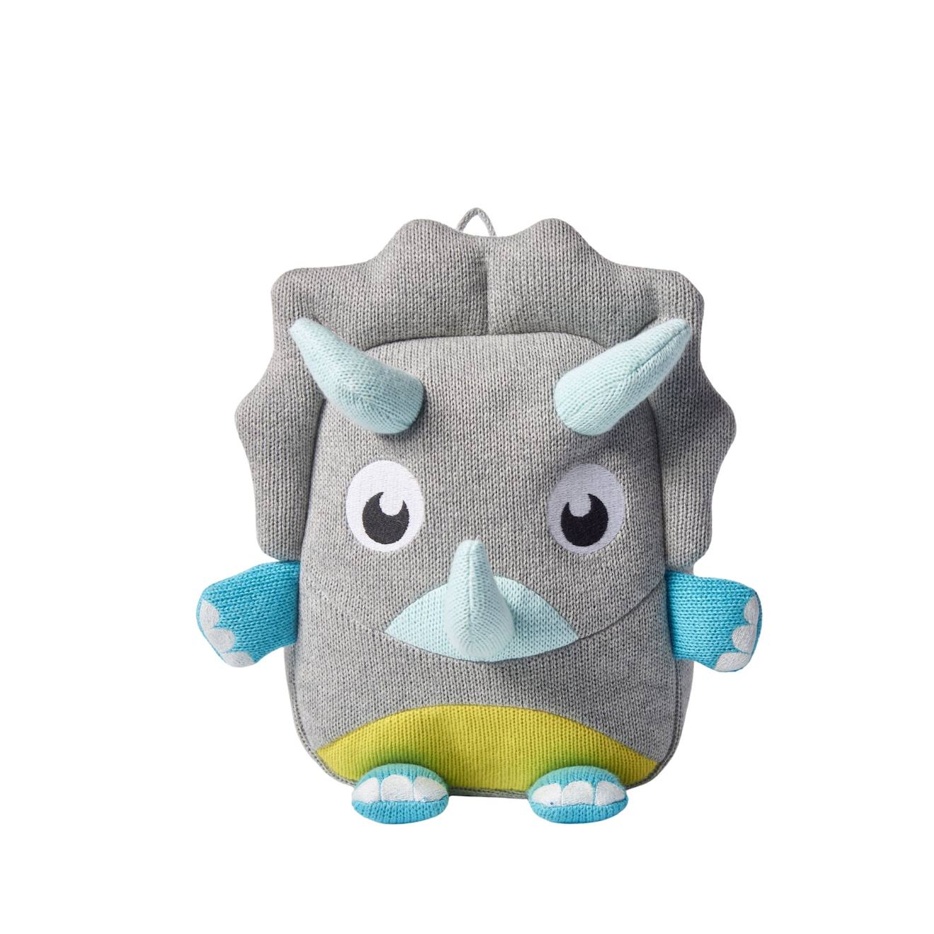 Sac à dos tricératops en coton doux grey and light blue