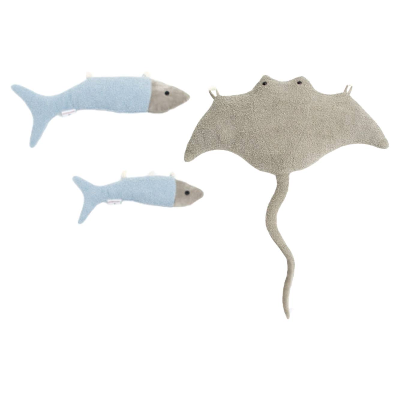 Lot 3 Animaux Océan Raie + Poissons Grey And Light Blue Lot 3 Animaux Océan Raie + Poissons Grey And Light Blue