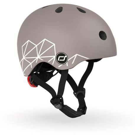 Scoot And Ride - Casque Brown Lines Xxs (45-51 Cm) Gris, Noir, Blanc