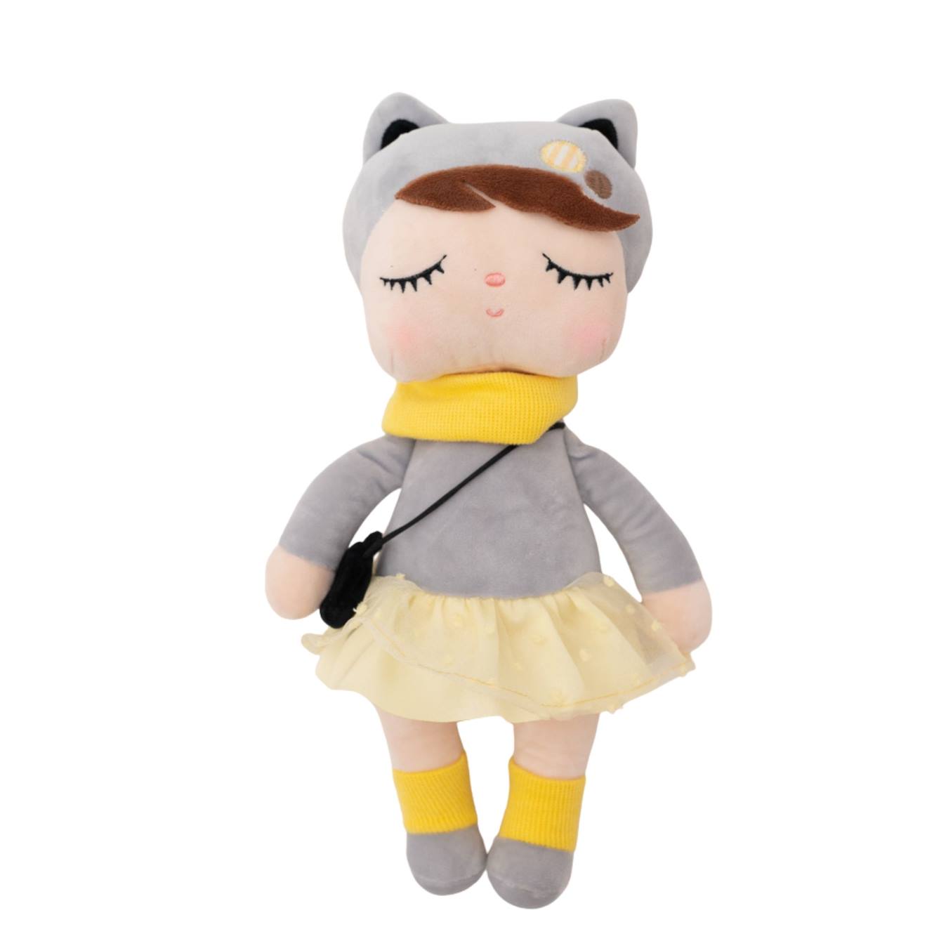 Poupées en tissu douces pour enfants grey and yellow