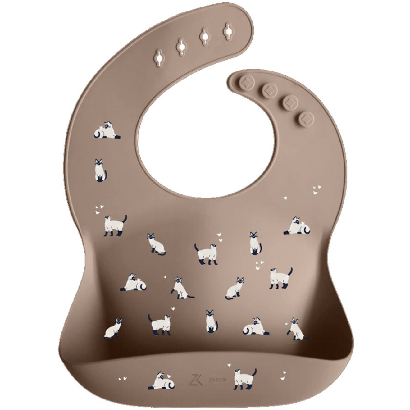 Bavoir En Silicone Minouche Taupe Taupe (Zakuw) - Couverture