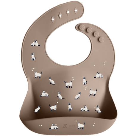 Zakuw - Bavoir En Silicone Minouche Taupe Taupe