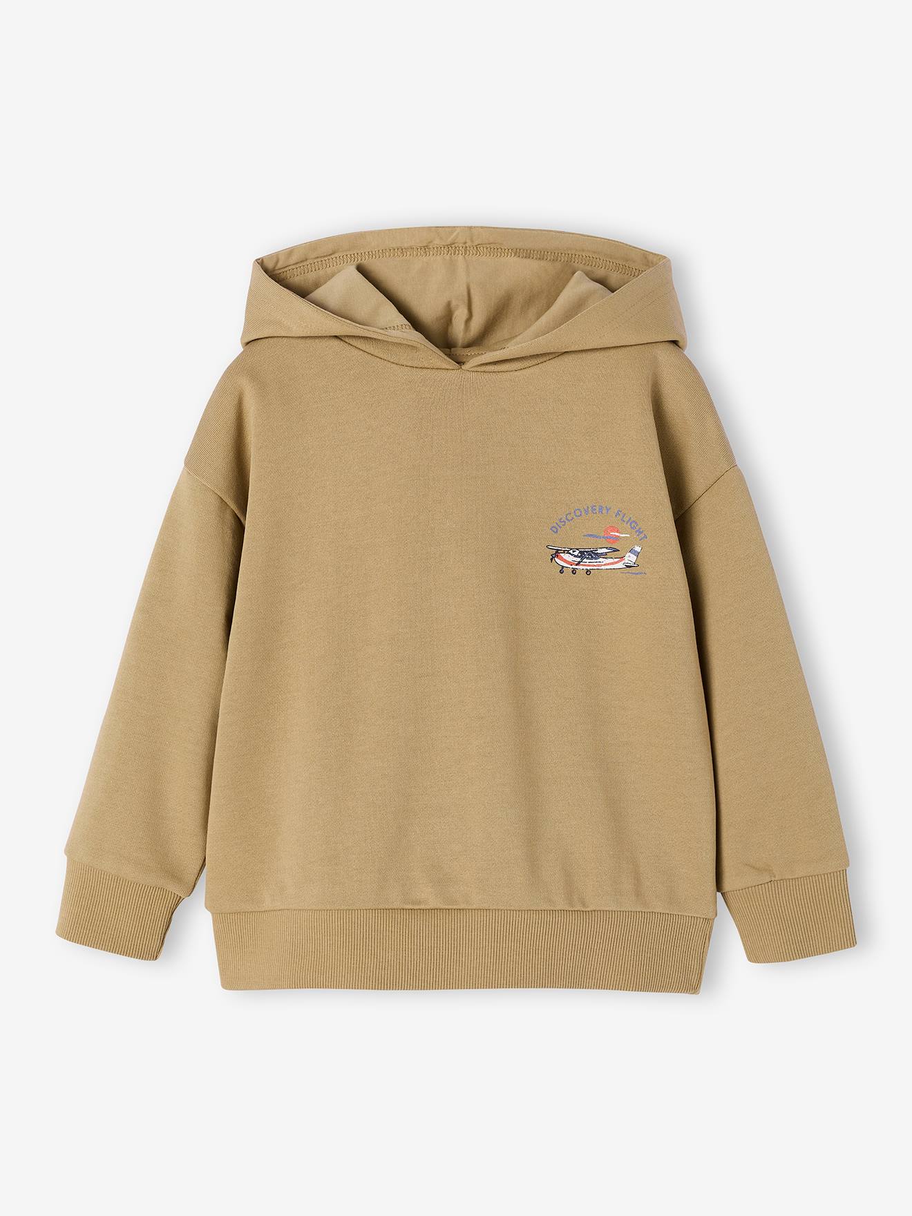 Sweat à capuche garçon coton cumin