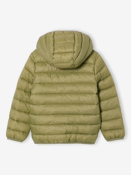 Doudoune garçon légère à capuche bleu moyen+marine+noir+noisette+noix de pécan+olive+rouge+vert émeraude 23 - vertbaudet enfant 