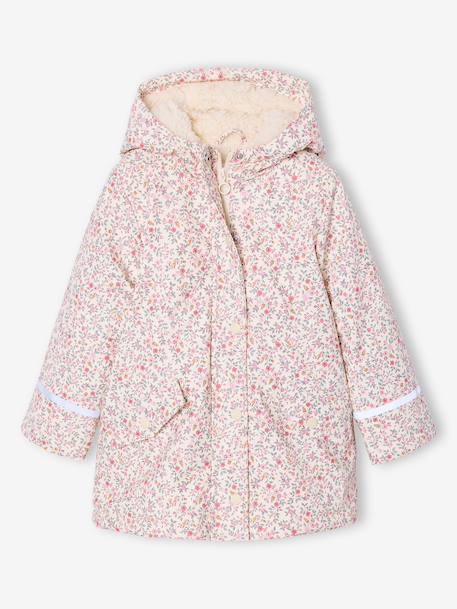 Ciré fille à capuche doublé sherpa anthracite+indigo+multicolore+rose pâle 11 - vertbaudet enfant 