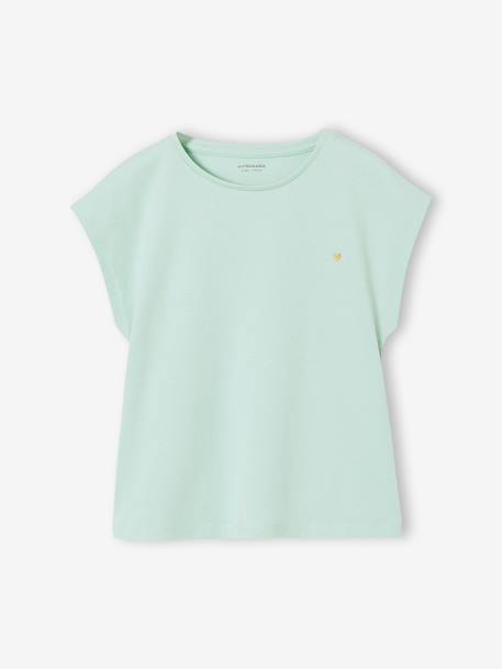 Tee-shirt fille uni fantaisie manches courtes personnalisable  - vertbaudet enfant