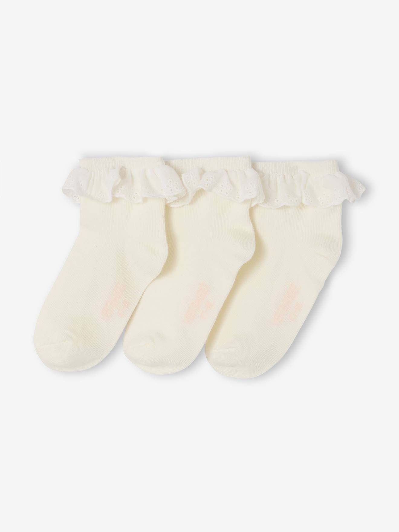 Lot chaussettes dentelle écru
