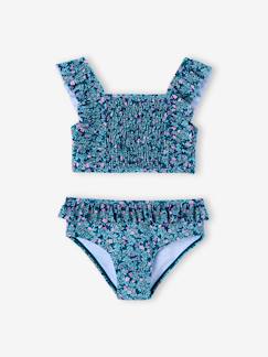 Maillot De Bain 2 Pièces Fille – Taille 14 Ans – Imprimé Pois Bleu – Neuf