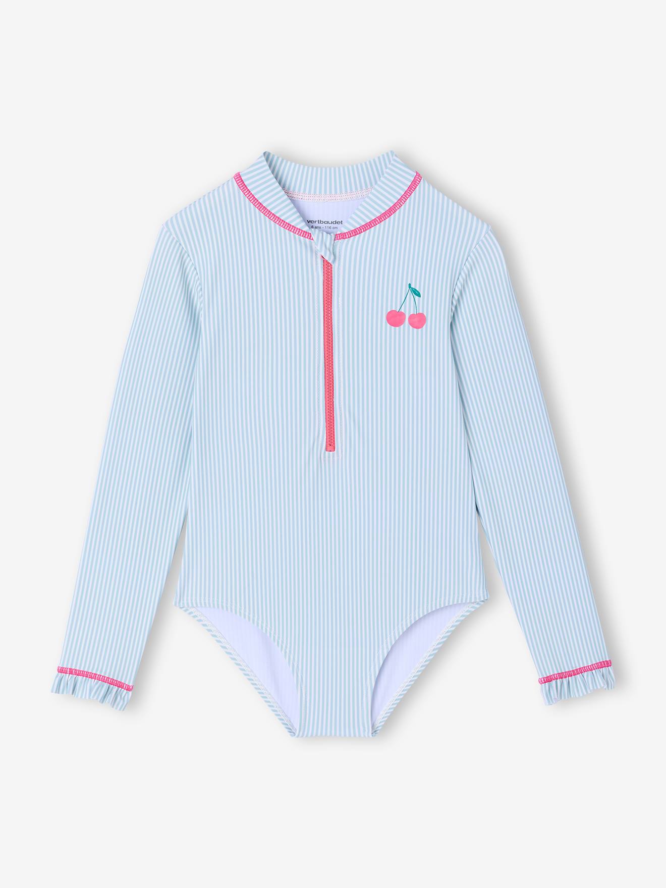 Combinaison de bain fille anti-uv vert d'eau