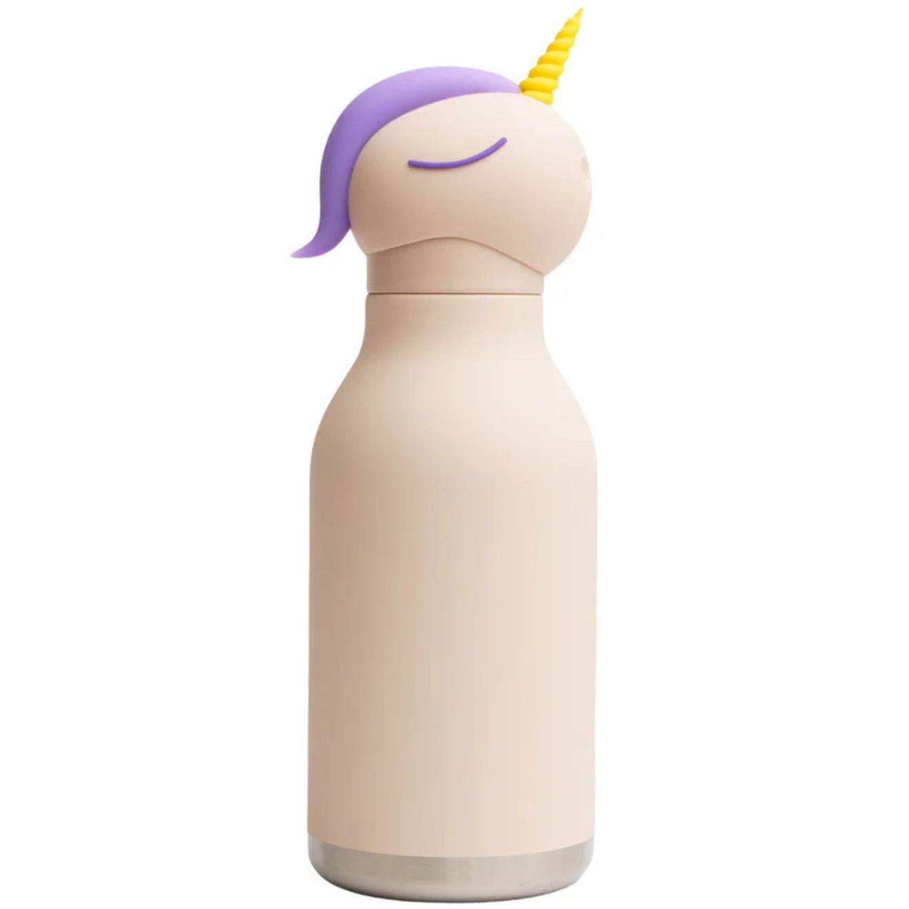 Gourde Isotherme Bestie Licorne (460 Ml) Ecru, Rose, Violet