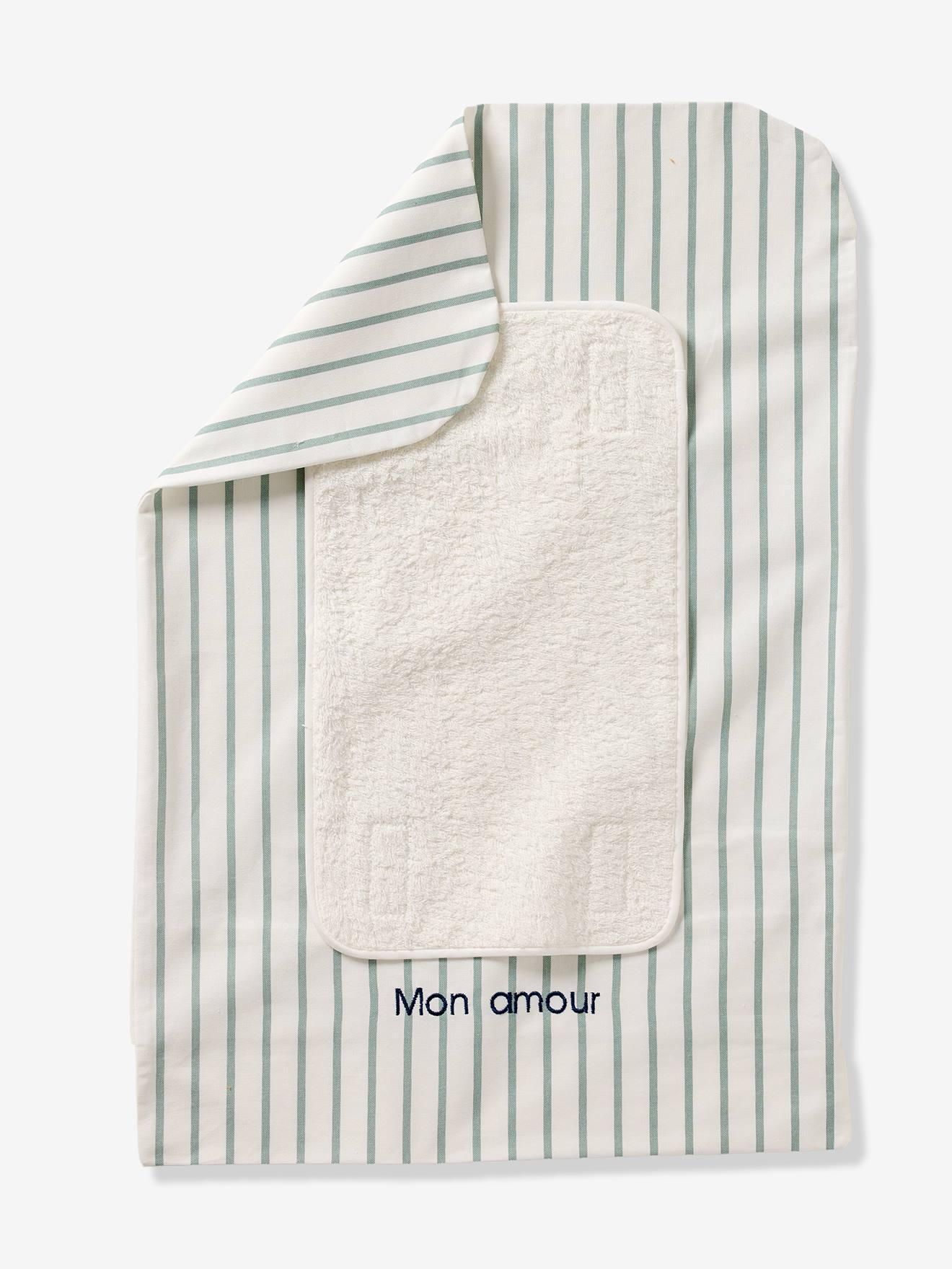 Housse matelas à langer personnalisable vert sauge (Vertbaudet) - Image 1