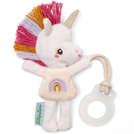 Lilliputien - Doudou Attache Sucette Jack Mini Ami De La Nuit Blanc, Rose, Jaune