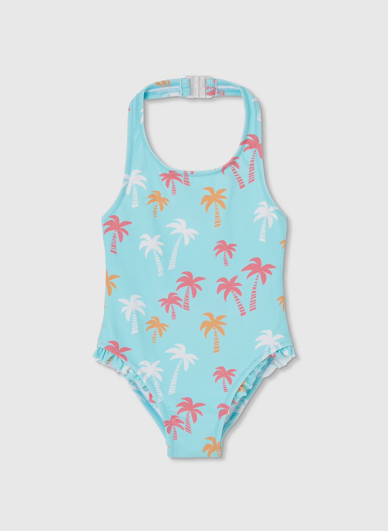 Maillot De Bain Fille Imprimé Palmiers Multicolore Maillot De Bain Fille Imprimé Palmiers Multicolore