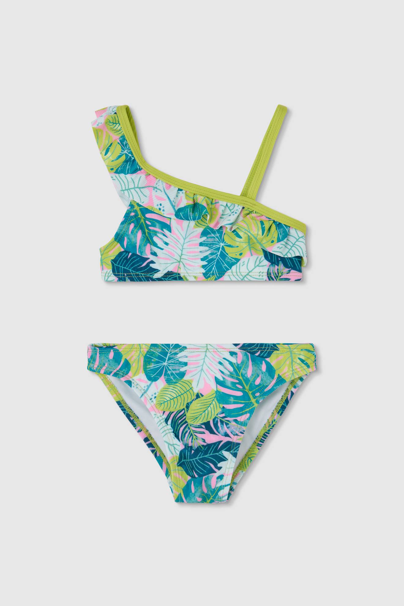 Maillot De Bain 2 Pièces Imprimé Fleurs Multicolore