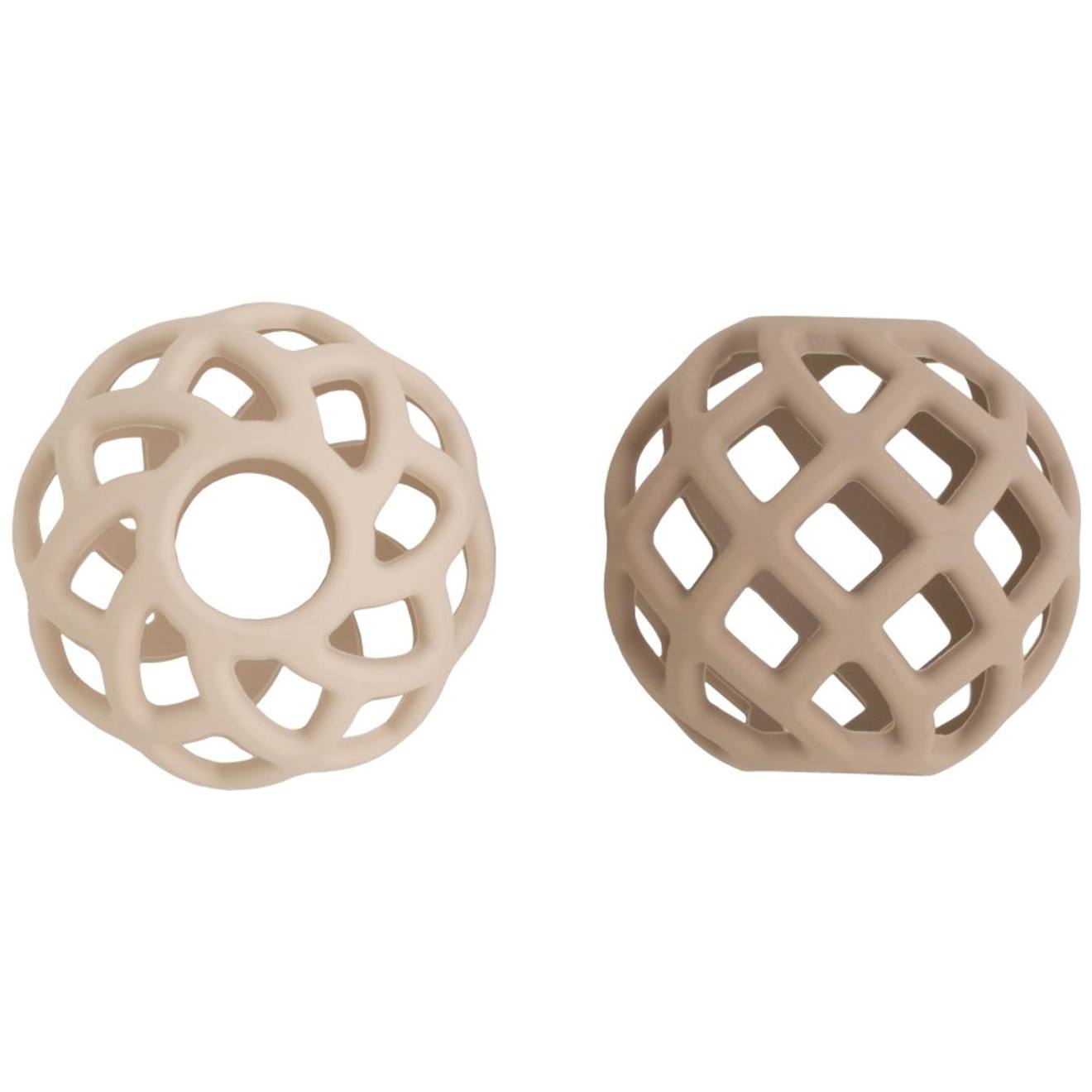 Lot De 2 Balles De Préhension Marron, Écru