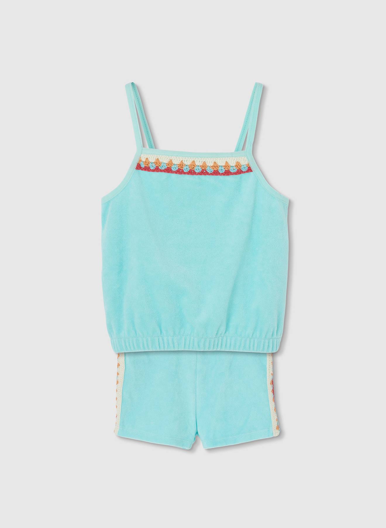 Ensemble Fille Top Et Short Vert