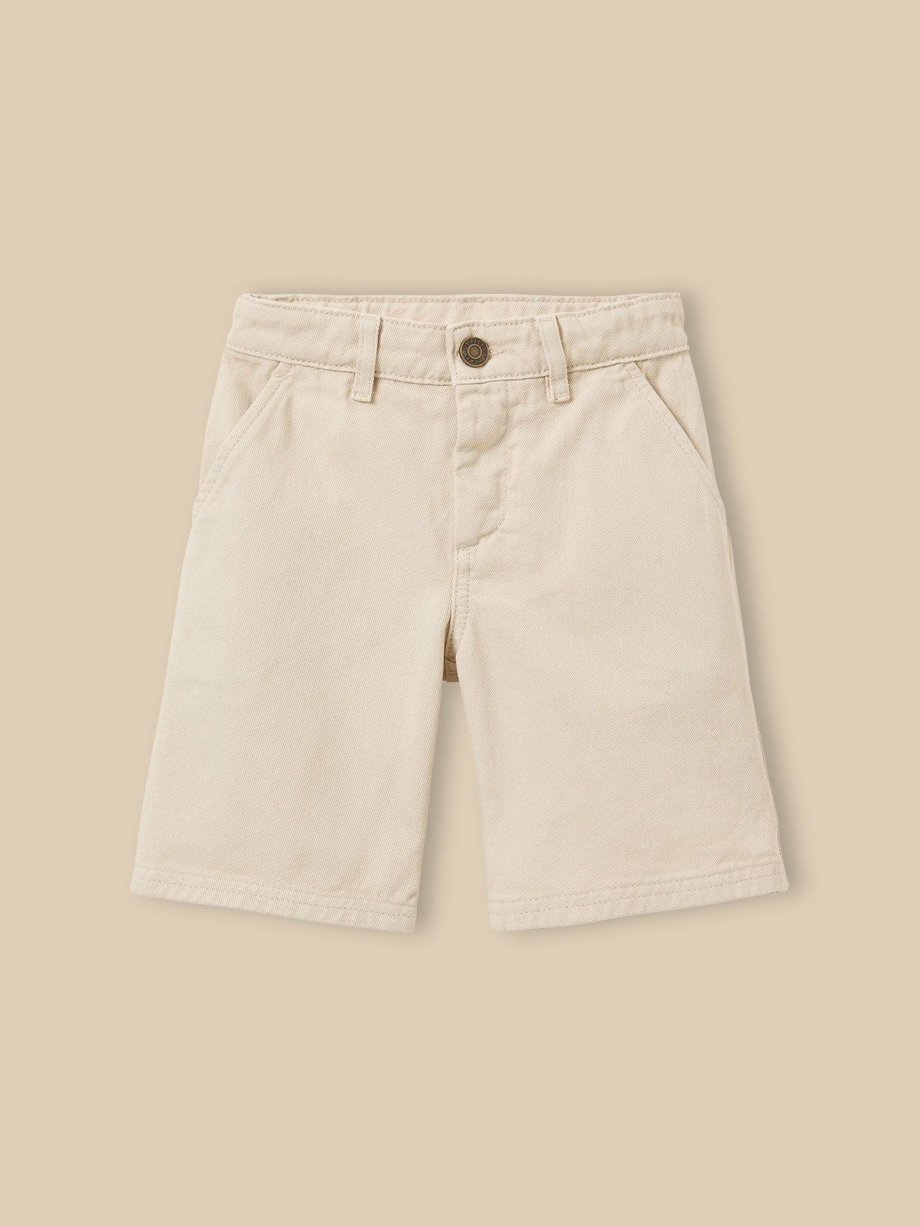 Bermuda En Denim Coloré Garçon Beige Clair