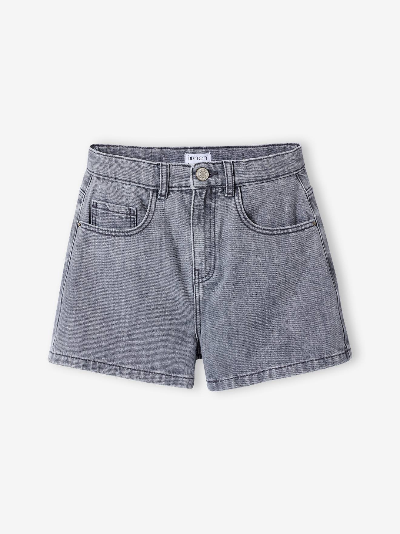Short enfant en denim coton denim gris