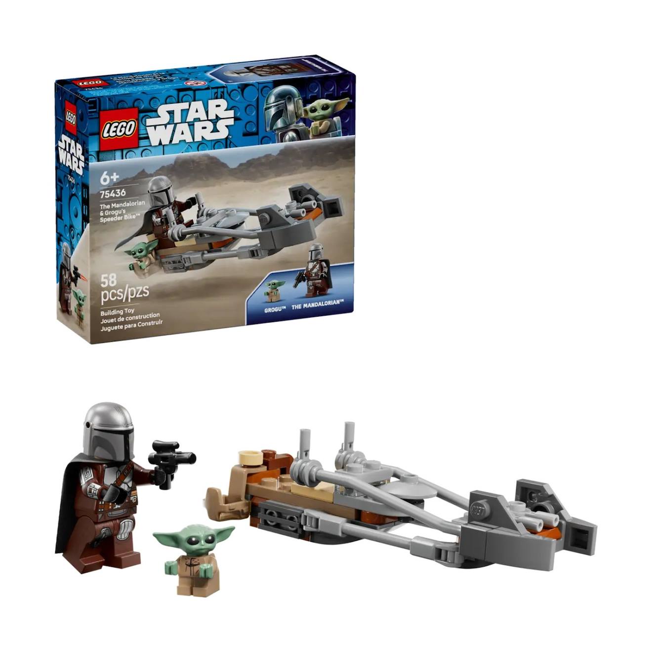 Star Wars Le Speeder Bike Du Mandalorien Et Grogu 75436 Multicolore