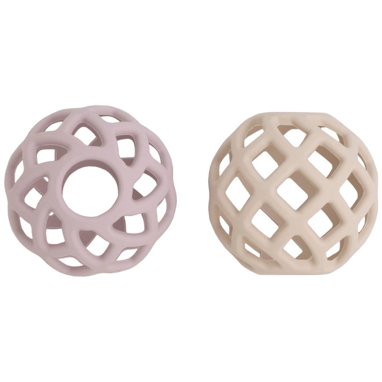 Lot De 2 Balles De Préhension Rose, Écru
