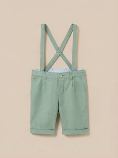 Bermuda lin/coton garçon - collection fêtes et mariages  - vertbaudet enfant