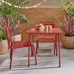 Jouet-Salon de jardin enfant table et chaises métal anna - 2 places, 48x48cm
