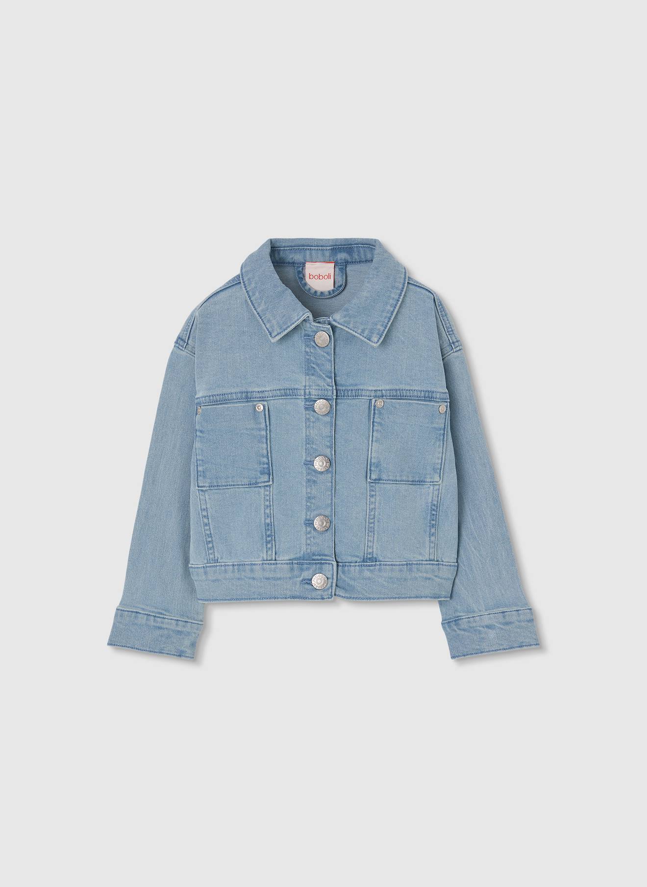Veste En Jean Fille Coton Délavé Bleu