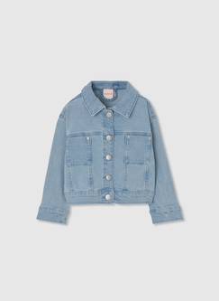 Veste en jean fille coton délavé  - vertbaudet enfant