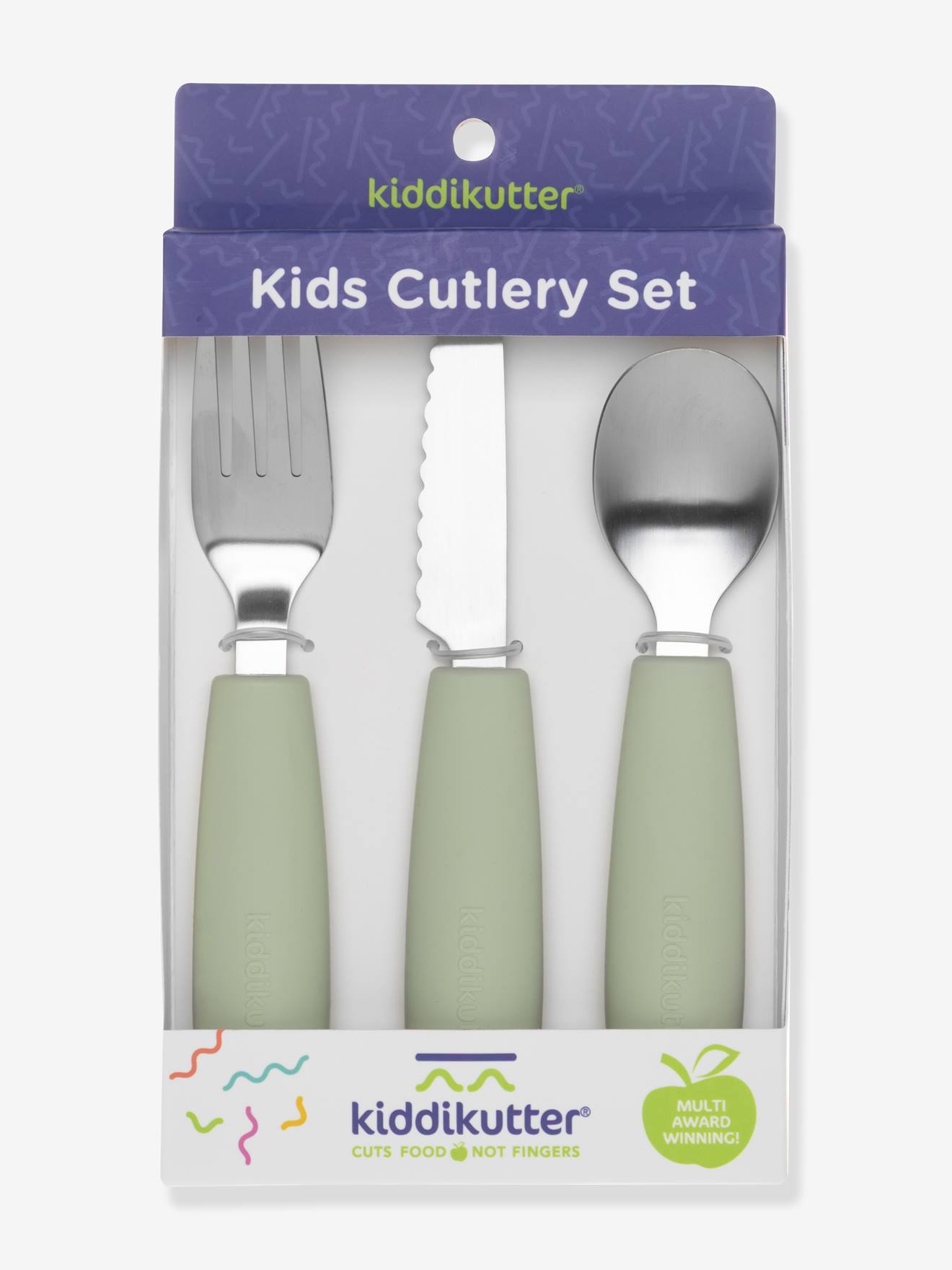 Set de couverts d'apprentissage vert (Kiddikutter) - Image 2