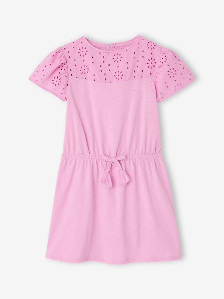 Robe détails en broderie anglaise fille  - vertbaudet enfant