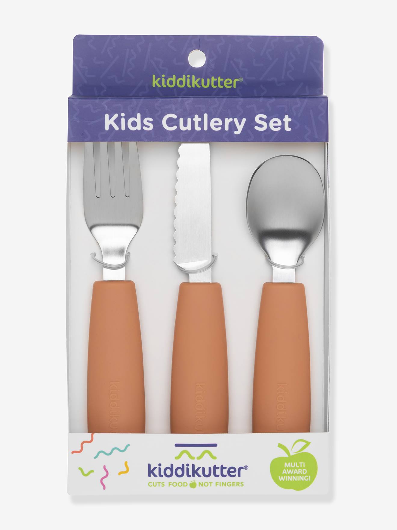Set de couverts d'apprentissage orange (Kiddikutter) - Image 1