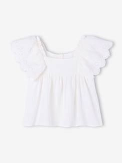 Blouse à volants gaze de coton  - vertbaudet enfant
